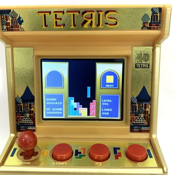 TETRIS GOLD Mini Arcade Game Classic Arcade Electronic Video Handheld Game WORKS - Picture 10 of 11